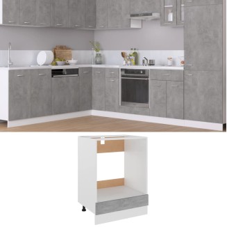 vidaXL Mobile per Forno Grigio Cemento 60x46x81,5 cm Legno Multistrato