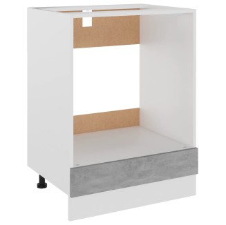 vidaXL Mobile per Forno Grigio Cemento 60x46x81,5 cm Legno Multistrato