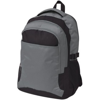 vidaXL Zaino da Scuola 40 L Nero e Grigio