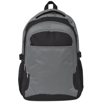 vidaXL Zaino da Scuola 40 L Nero e Grigio