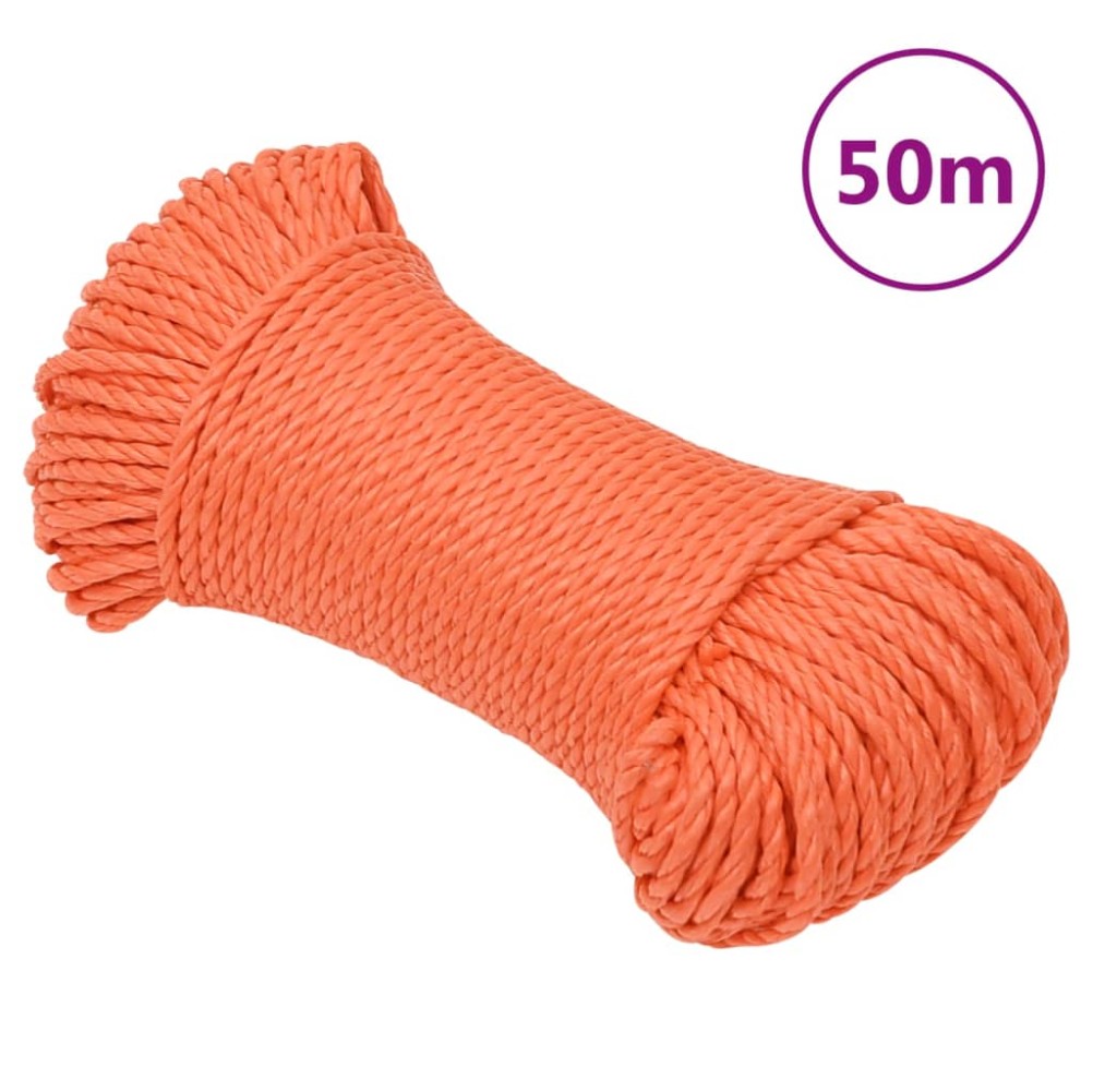 vidaXL Corda da Lavoro Arancione 8 mm 50 m in Polipropilene