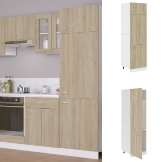 vidaXL Mobile per Frigo Rovere Sonoma 60x57x207 cm Legno Multistrato