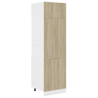 vidaXL Mobile per Frigo Rovere Sonoma 60x57x207 cm Legno Multistrato