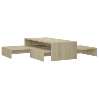vidaXL Set Tavolini Estraibili Rovere Sonoma 100x100x26,5 Multistrato