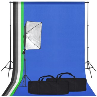 vidaXL Kit per Studio Fotografico con Luce Softbox e Fondale