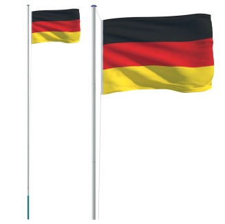 vidaXL Asta e Bandiera Germania 6,23 m Alluminio