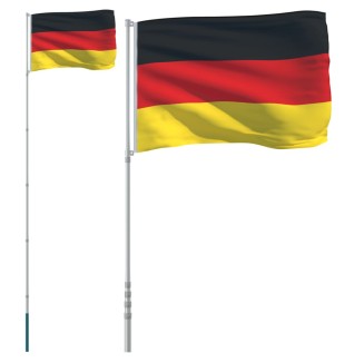 vidaXL Asta e Bandiera Germania 5,55 m Alluminio