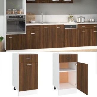 vidaXL Mobile con Cassetto Rovere Marrone 40x46x81,5 Legno Multistrato