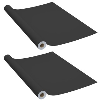 vidaXL Pellicole Autoadesive per Mobili 2 pz Nere 500x90 cm in PVC