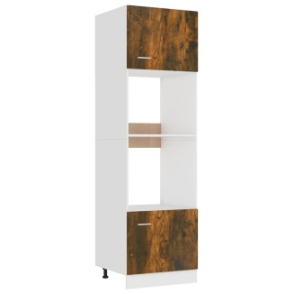 vidaXL Armadio per Microonde Rovere Fumo 60x57x207cm Legno Multistrato