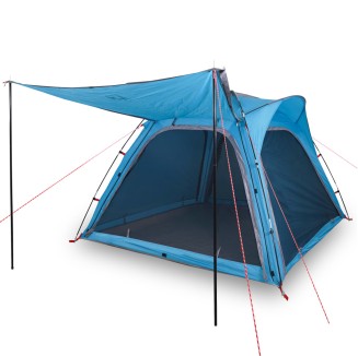 vidaXL Tenda Campeggio 4 Persone Blu Rilascio Rapido Impermeabile