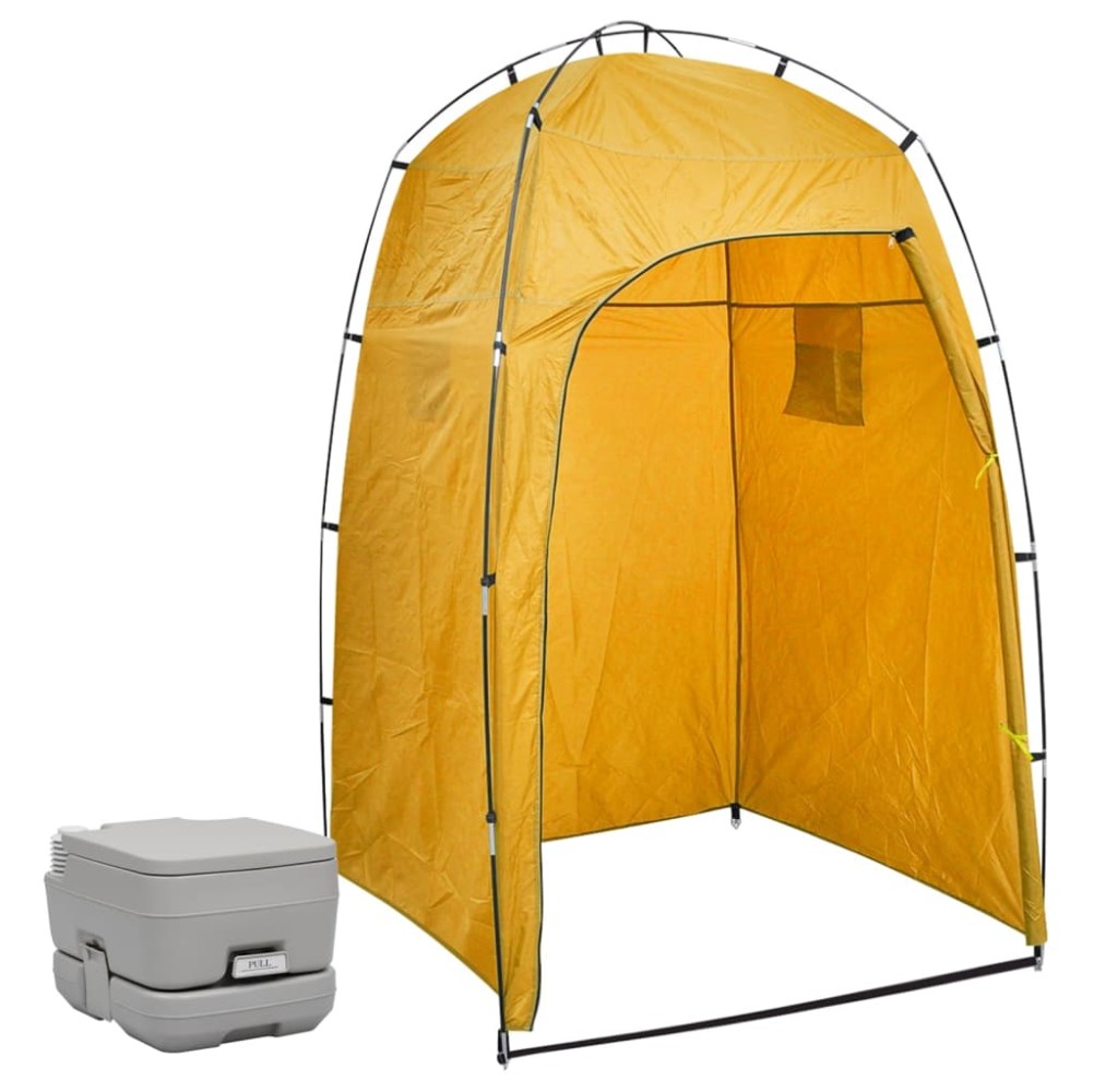 vidaXL Toilette Portatile da Campeggio con Tenda 10+10 L