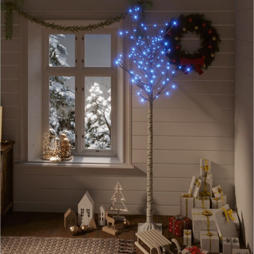 vidaXL Albero Natale 180 LED 1,8 m Salice Blu Interno Esterno