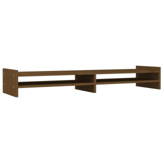 vidaXL Supporto per Monitor Miele 100x27x15 cm Legno Massello di Pino