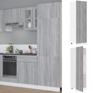 vidaXL Armadio per Frigo Grigio Sonoma 60x57x207 cm Legno Multistrato