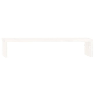 vidaXL Supporto per Monitor Bianco 50x27x10 cm Legno Massello di Pino