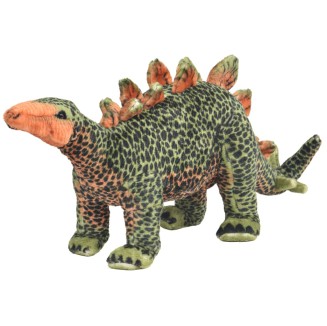 vidaXL Dinosauro Stegosaurus in Peluche in Piedi Verde e Arancione XXL