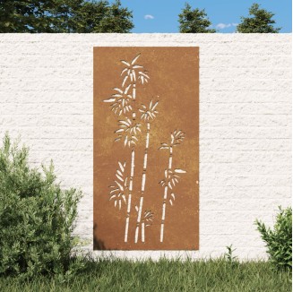 vidaXL Decorazione Muro da Giardino 105x55 cm BambÃ¹ in Acciaio Corten