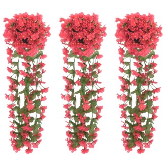 vidaXL Ghirlande Fiori Artificiali 3 pz Rosa 85cm