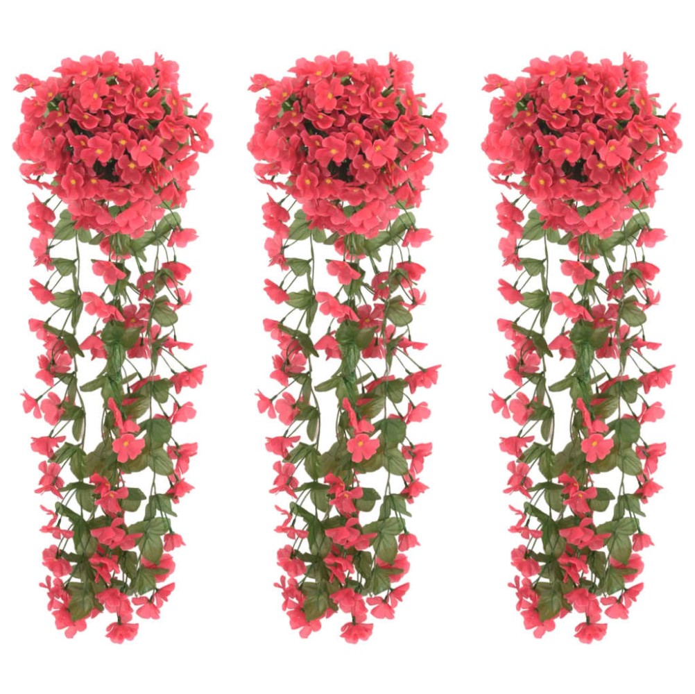 vidaXL Ghirlande Fiori Artificiali 3 pz Rosa 85cm