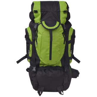 vidaXL Zaino da Escursioni XXL 75 L Nero e Verde