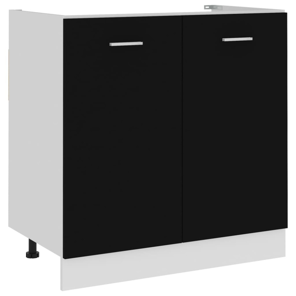 vidaXL Mobile Sottolavello Nero 80x46x81,5 cm Legno Multistrato