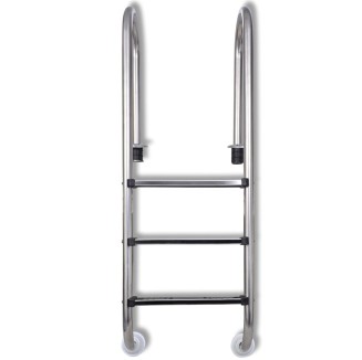 vidaXL Scaletta per Piscina 3 Gradini in Acciaio Inox 304 120 cm