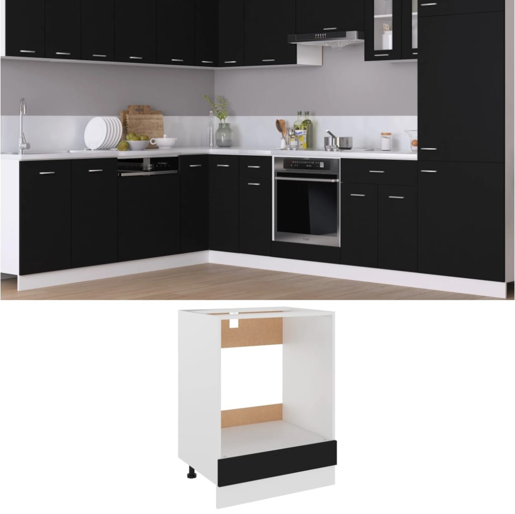 vidaXL Mobile per Forno Nero 60x46x81,5 cm in Legno Multistrato