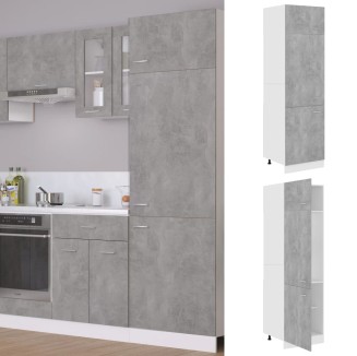 vidaXL Mobile per Frigo Grigio Cemento 60x57x207 cm Legno Multistrato