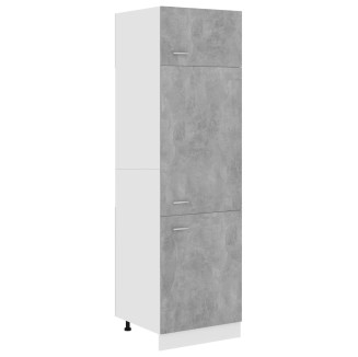 vidaXL Mobile per Frigo Grigio Cemento 60x57x207 cm Legno Multistrato