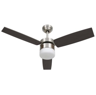 vidaXL Ventilatore Soffitto con Luce e Telecomando 108cm Marrone Scuro