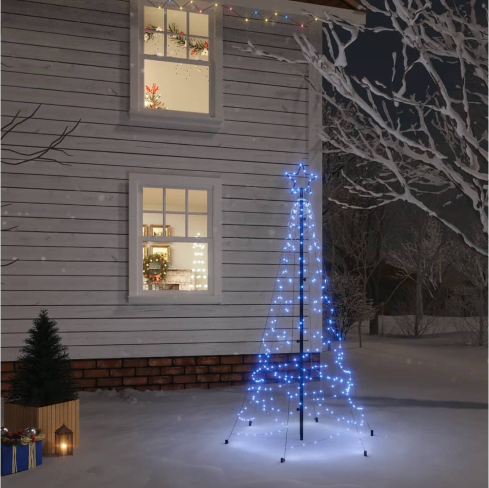 vidaXL Albero di Natale con Puntale Blu 200 LED 180 cm