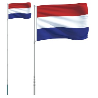 vidaXL Asta e Bandiera Olanda 5,55 m Alluminio