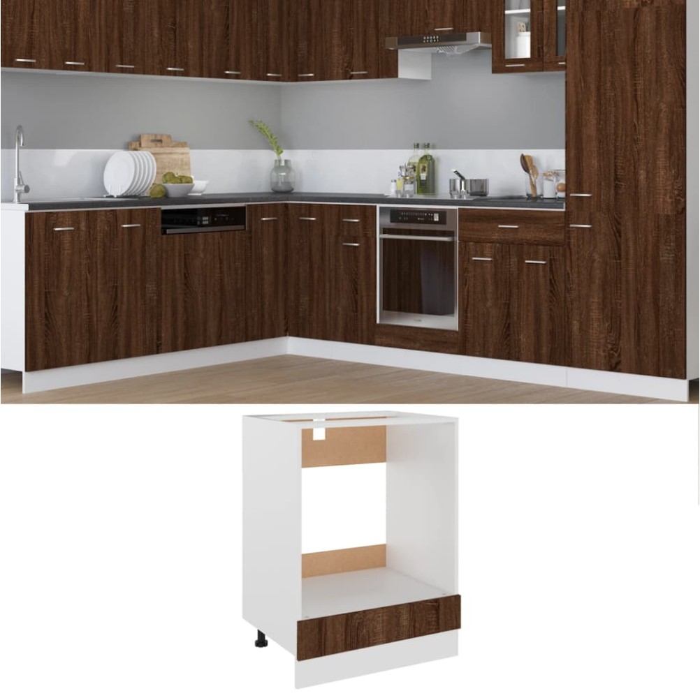 vidaXL Mobile da Forno Rovere Marrone 60x46x81,5 cm Legno Multistrato