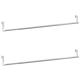 vidaXL Binari per Tende 2 pz Bianco e Argento 60-105 cm Alluminio