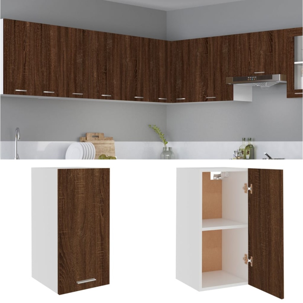 vidaXL Mobile Pensile Rovere Marrone 29,5x31x60cm in Legno Multistrato