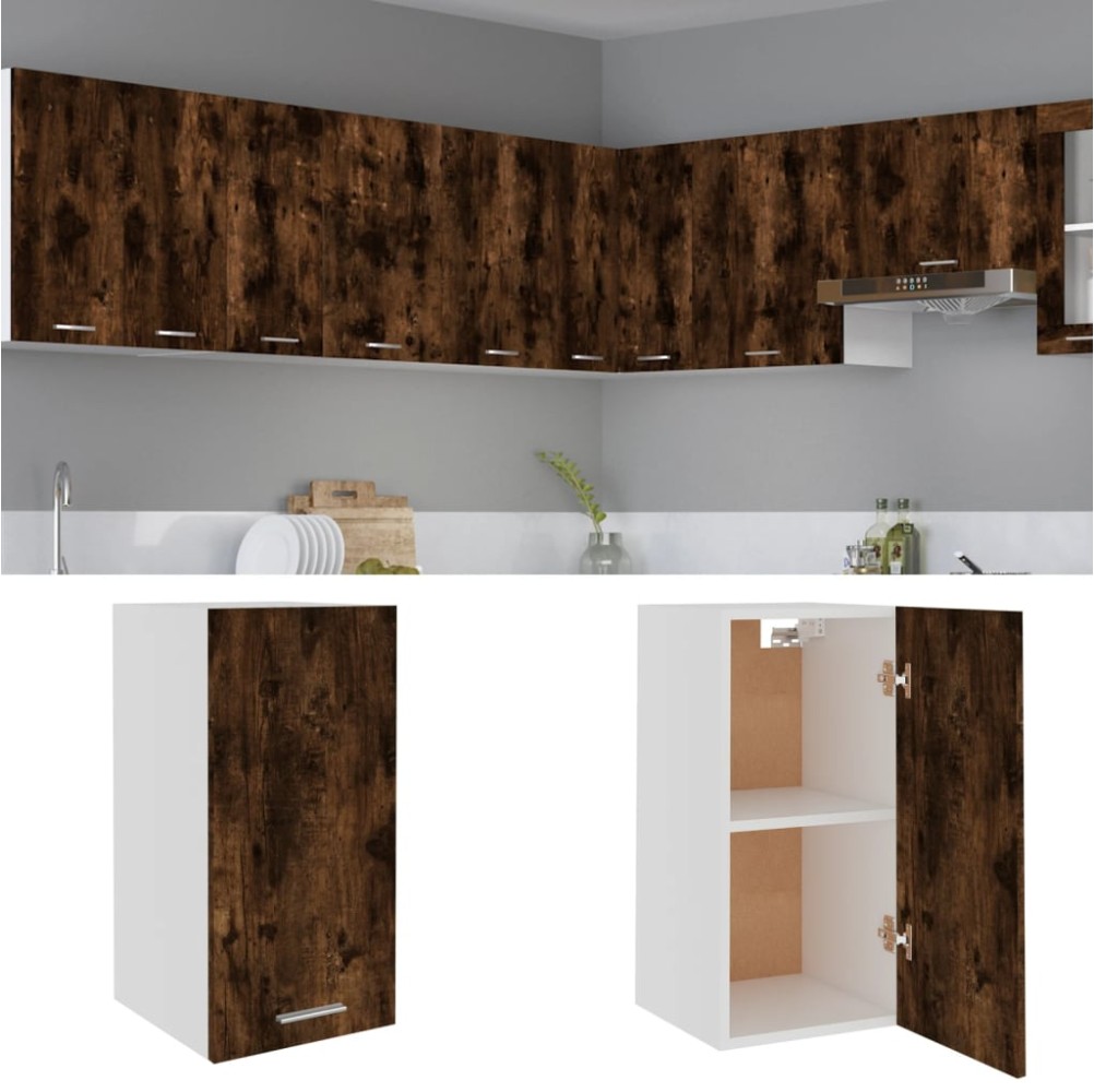 vidaXL Mobile Pensile Rovere Fumo 29,5x31x60 cm in Legno Multistrato