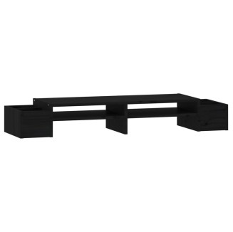 vidaXL Supporto per Monitor Nero 100x27,5x15cm Legno Massello di Pino