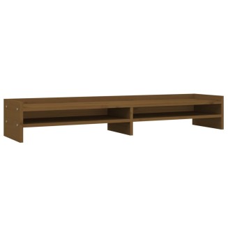 vidaXL Supporto per Monitor Miele 100x24x16 cm Legno Massello di Pino