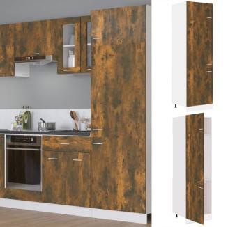 vidaXL Armadio per Frigo Rovere Fumo 60x57x207 cm in Legno Multistrato