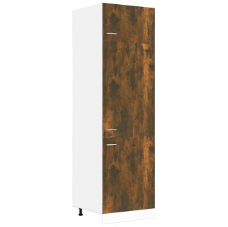 vidaXL Armadio per Frigo Rovere Fumo 60x57x207 cm in Legno Multistrato