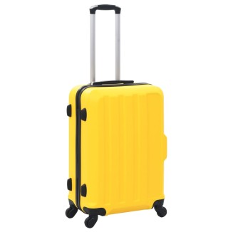 vidaXL Set Trolley a Custodia Rigida 3 pz Giallo in ABS