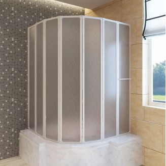 7 Pannelli pieghevoli con porta-asciugamano 140 x 168 cm doccia bagno